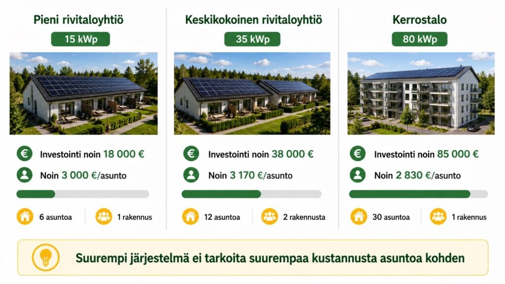 Aurinkopaneelit taloyhtiölle hintaesimerkki