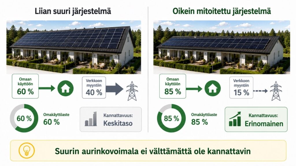 Aurinkovoimalan oikea mitoitus taloyhtiössä