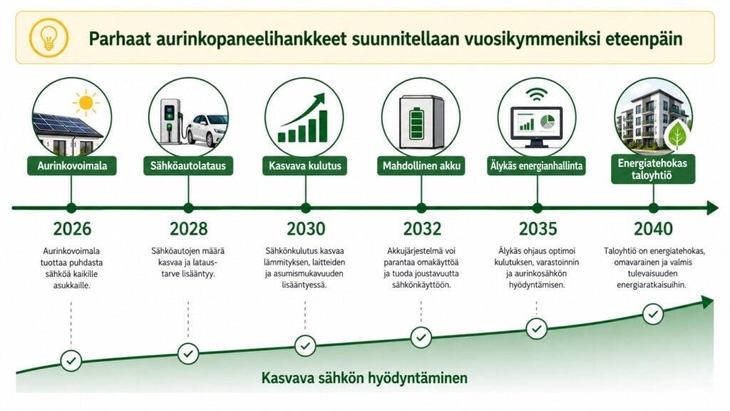 Taloyhtiön energiastrategia aurinkopaneelien kanssa
